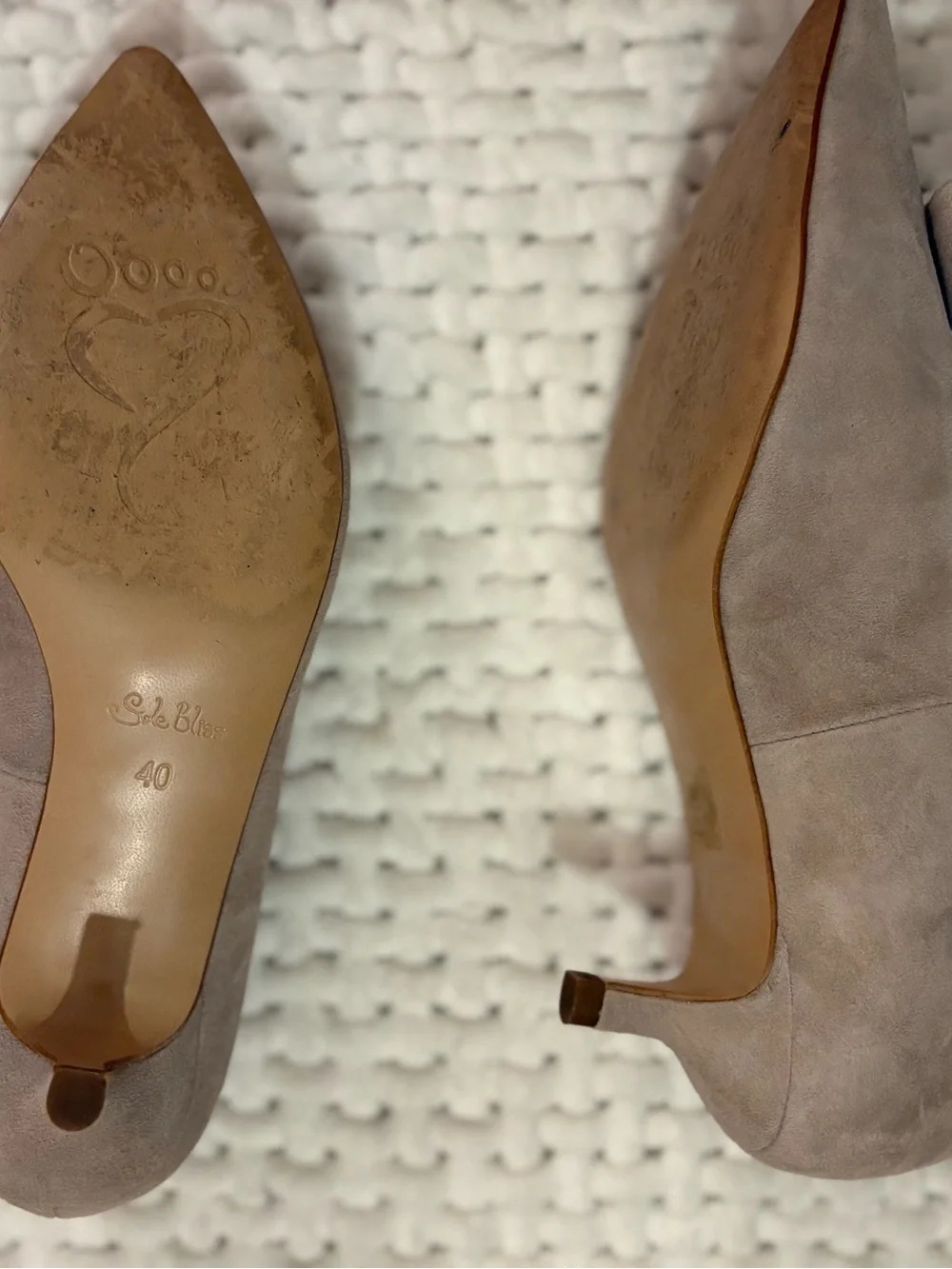 Sole Bliss Suede Light Taupe Bow Pointed-Toe Women’s Kitten Heels